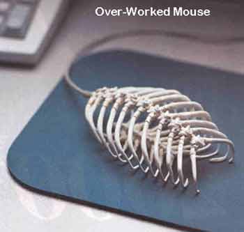shows a mouse skeleton as computer mouse